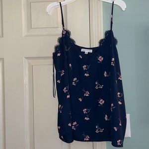 Blue floral tank top